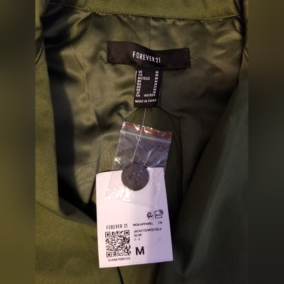 NWT Forever 21 Vest Women's Color Olive Green Size M - Picture 4 of 8